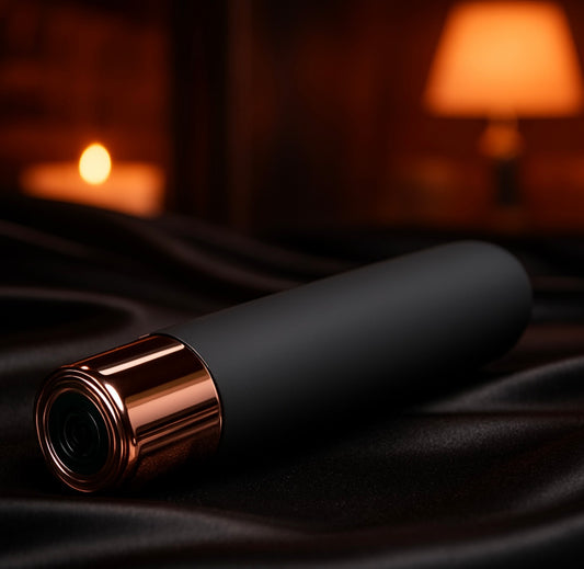 Bare Intentions Precision Bullet, small metallic tool with detailed design, used for precision work or crafting.