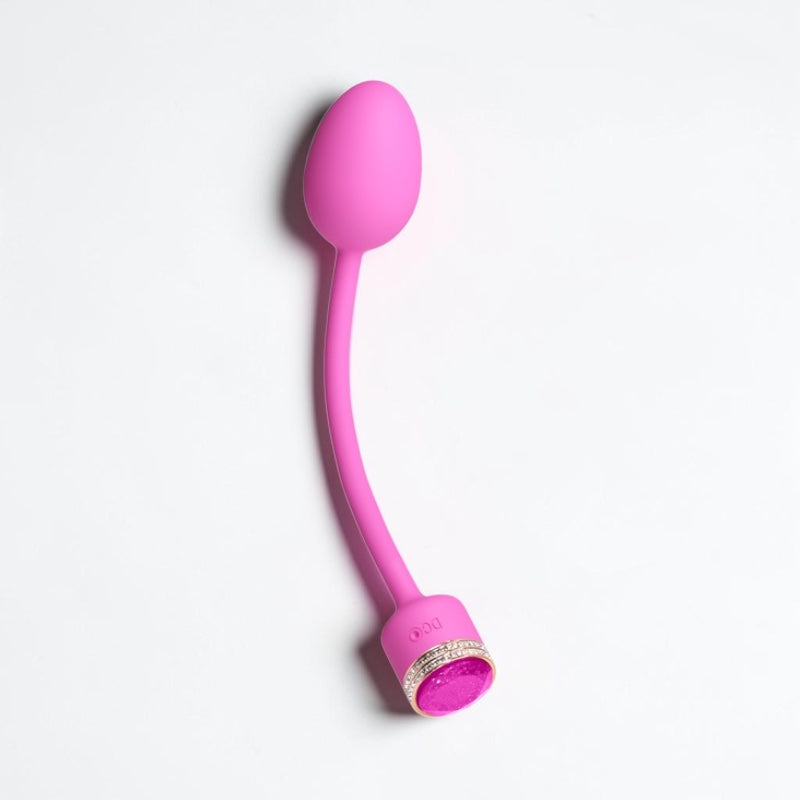 Bare Intentions Pretty in Pink Sugar vibrating egg, pink silicone sex toy with smooth finish and discreet size, for intimate pleasure.