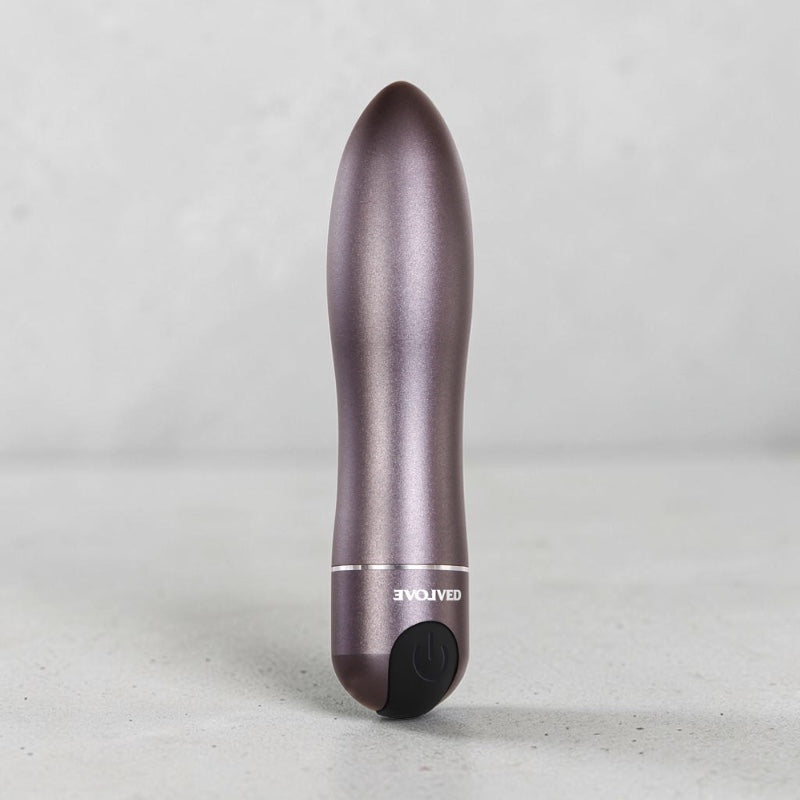 Rechargeable Bullet vibrator from Bare Intentions Travel-Gasm collection, sleek black design, compact and discreet.