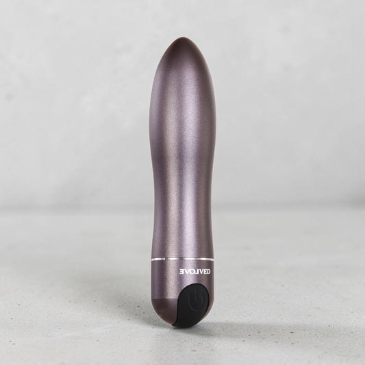 Rechargeable Bullet vibrator from Bare Intentions Travel-Gasm collection, sleek black design, compact and discreet.