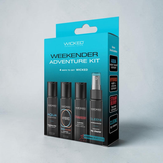 Bare Intentions Wicked Weekender Adventure Kit with outdoor gear and accessories for weekend trips and outdoor activities.